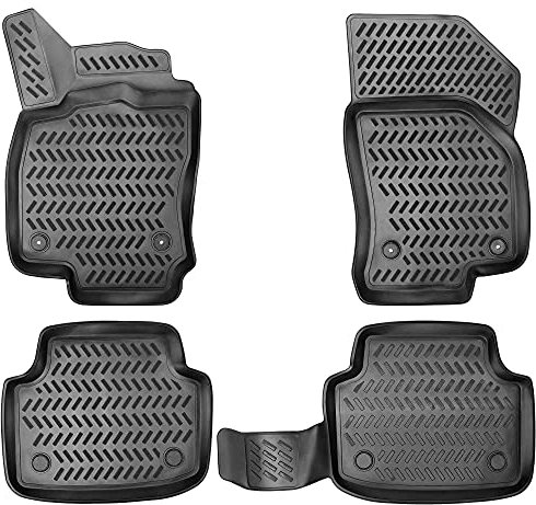ELMASLINE 3D Gummimatten Set für VW Golf 6 Baujahr 2008-2014 | Extra hoher 5cm Rand
