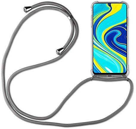 betterfon Hülle Kompatibel mit Xiaomi Redmi Note 9S / Note 9 Pro | Handykette Smartphone Halskette Hülle mit Band | Handyhülle mit Kordel zum Umhängen Kompatibel für Redmi Note 9S / Note 9 Pro | Grau
