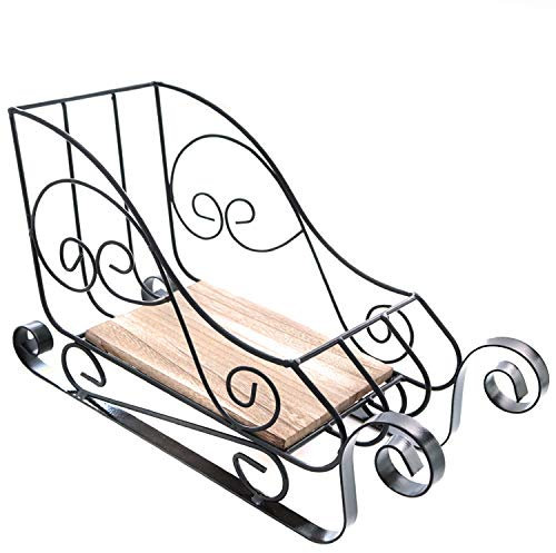 Deko-Schlitten aus Metall in Vintage Optik L 36 cm - Dekoschlitten - Holzschlitten - Metallschlitten Größe L 36 cm