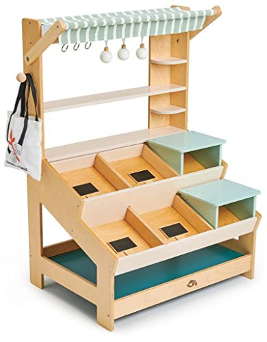 Tender Leaf Toys General Stores Marktständer – Einkaufsrollenspiel für Kinder, perfekt für Gruppenspiele und Kinderzimmer-Dekor