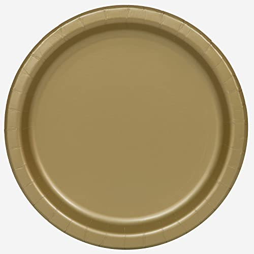 Unique 33252EU - Eco-Friendly Paper Plates - 23 cm - Gold Colour - 16 Count (Pack of 1)