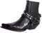 Stivali da moto da uomo Western Cowboy Stivaletti Retro a punta tacco basso in pelle Stivali da motociclista Stivali Hort Stivali da cavallo, Nero 01, 39 EU
