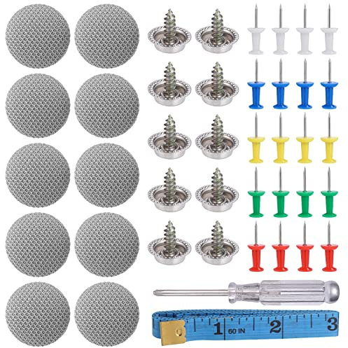 Zocipro 65 Stück Dachhimmel Reparatur Set,KFZ Reparatur Nieten,Auto Dachhimmel Reparatur Knopf,Auto Dach Nieten,Auto Dachhimmel Reparatur,mit Stecknadeln Schraubendreher Maßband für Alle Autos