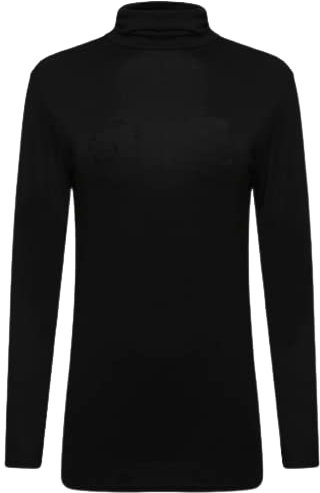 Pretty Attitude Women’s Polo Roll Neck Long Sleeve Turtle Neck Plain Jumper - Sizes 8-24 (Regular, Black, X-Large)
