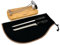 Jamonero Plegable de Acero y Bambú + Cubre Jamon Negro + Afilador manual + Cuchillo Jamonero