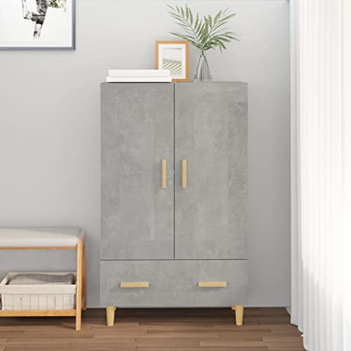WIFESE Highboard Kommode mit Schubladen Highboard Wohnzimmer Kommode Holz Wohnzimmerschrank Komodenschrank Kommode Schlafzimmer Industrial MöBel Highboard Holz 70x31x115 cm Betongrau Holzwerkstoff