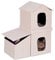 Relaxdays Katzenhöhle, HxBxT: 86 x 75 x 44 cm, faltbares Katzenhaus mit 2 Ebenen, Tierhöhle mit Aufbewahrungskorb, beige