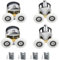 Cokritsm Duschkabine Rollen 23mm Duschtür Rollen, 4pcs Ersatzrollen für Duschtüren, 2 Obere und 2 Untere Rollen, Rollen für Duschtüren Ersatzteile für Badezimme Gebogene Türen Glastüren 4-6mm