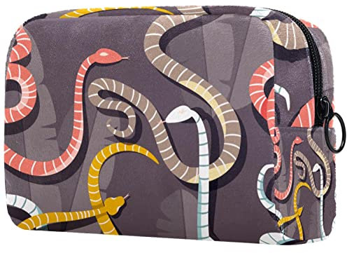 Geschenke für Männer Frauen Make-up Taschen Kulturbeutel Kleine KosmetiktaschenTierfarbene Schlange
