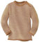 Melange-Pullover Baby & Kleinkind - 100% Bio-Merino – atmungsaktiv & warm - Unisex Gr. 50-104 - nachhaltig & fair – dehnbar mit Knopfverschluss - Made in Germany | Karamell-Natur Gr. 74-80