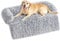 Feandrea FluffyHug Hundebett Plüsch, Hundedecke Sofa, Sofaschutz Hund, Hundekissen, Größe XXL, für große Hunde, 122 x 95 x 18 cm, Ombré-Grau PGW224G01