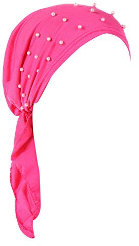 Unbekannt Kopftuch Damen Muslim Kopfbedeckung Turban Kopftuch Schal Turban Headwear Hijab Chemo Mütze Vorgebundenes Kopftuch Headwraps Leichte Hut Hot Rosa