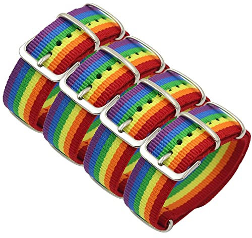 mintolex Pulsera de orgullo LGBT para bisexuales, lesbianas, gay, LGBTQ, pulseras de orgullo LGBTQ, hechas a mano, de nailon, ajustable, para mujeres y hombres, paquete múltiple, 5.7 inches to 10