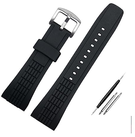 For Seiko for VELATURA for SRH 006 for 013 for SPC007J1 for SNAE17 26mm Bracelet de sport en silicone noir 26mm Bracelet de montre en caoutchouc for hommes Accessoires de montre