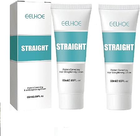 2 Stücke Protein Correcting Hair Straightening Cream | Silk & Gloss Hair Straightening Cream | Glättungscreme Für Lockiges Haar | Haarglättungscreme Für Trockenes, Geschädigtes Haar