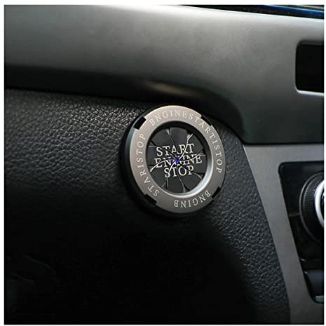 JNNJ Zündknopf Druckschalter Taste Abdeckung, Autos Startknopf Abdeckung, Autos Start Stop Knopf Abdeckung, Kratzfest Auto Start Stop Schalter Abdeckungs(Titan-Schwarz)
