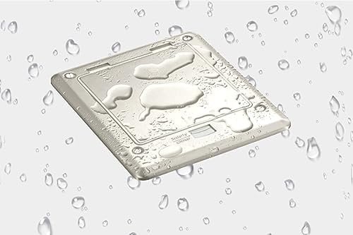 ELBE Inno-Bodeneinbausteckdose, Außensteckdose, 1 Stecker und 1 USB-Anschluss eingebaut, mit Indikator-Design, quadratische Edelstahlplatte, IP65 Wasser- und staubdicht, IK10 Schlagfestigkeit