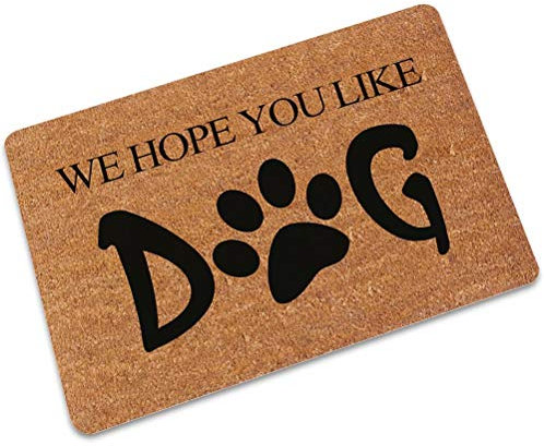 We Hope You Like Dog Front Door Mat Outdoor Indoor Entrance Door Mat Home Decor 24X16 Inch