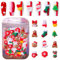 50pcs 3D Christmas Nail Art Charms Mixed Christmas Resin Charms Making Supplies - Cartoon Santa Claus, Elk, Xmas Tree, Gloves, Snowman Nail Accessories
