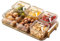 Snackschale,Servierplatte mit Deckel,Snackteller mit 6 Einzelnen Fächern Servierteller Glas Süssigkeiten Teller Set für Nüsse Getrocknete Früchte Snacks Süßigkeiten Keks
