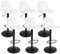 HUOLE Lot de 6 Tabourets de Bar avec Dossier et Repose-Pieds，Réglable en Hauteur et Rotative à 360°,Chaises de Bar Cuisine en Plastique，Robuste et Ultra Silencieux-6pc-B Blanc Pur
