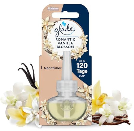 Glade electric scented oil Nachfüller, elektrischer Raumduft Duftstecker mit Duftöl, Romantic Vanilla Blossom, 1er Pack (1 x 20 ml)