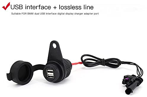 Accessoires Moto USB Double Prise Nouveaux Accessoires de Moto adaptés for BMW R1250RT R1200RT R 1250 RT R 1200 RT LC avec Ligne sans Perte 2021 2020 2019- (Color : Lossless Line)