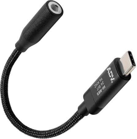 ADV. Accessport Lite USB Type C to 3.5mm Female Headphone Jack Adapter, Hi Res 24bit/96kHz USB C to Aux Audio Dongle Cable Cord Compatible with iPhone 15 Pro Max/15 Pro/15 Plus, Galaxy S23/S22 Ultra