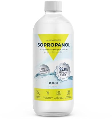 Reines Isopropanol Isopropylalkohol 99,9% 1 Liter Reinigungsalkohol Reinigung von elektronischen Geräten & Linsen löst Kunstharz beim 3D-Druck (1000ml) Made in Germany
