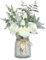 Fiori Finti con Vaso, Rose di Seta Artificiale Fiori in Vaso, Composizione di Fiori Artificiali con Vaso di Vetro Rosa Finta per Decorazione Centrotavola, Soggiorno Bagno Pianta Decor(bianco)