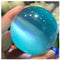 Very Beautiful Natural Light Blue cat Eye Crystal Ball + Stand (Size : 40mm)