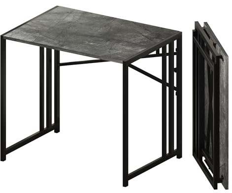 Lutown-Teen 83 cm Klappbarer Computertisch, Schreiben Gaming Computer Camping Schreibtisch, Keine Montage erforderlich Home Office Tisch, Grauer Marmor