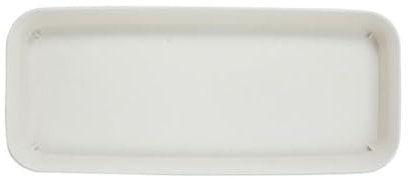 BBTISG Sottovaso Rettangolare in Resina per Piante, per Fiori Interni ed Esterni, Vaso da Fiori (Bianco, 31 x 14 x 2,5 cm)