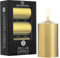 DECO EXPRESS Metallic Stumpenkerzen Set, 3er-Pack, Kerzen Lange Brenndauer, 30 Stunden, Geruchslos (Gold - 3er-Pack)