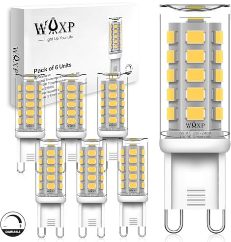 WAXP Dimmbar G9 LED Lampe Neutralweiß 3W, 4000K G9 LED Leuchtmittel, Entspricht Ersetzt 30W Halogenlampe, 300 Lumen, 6er-Pack