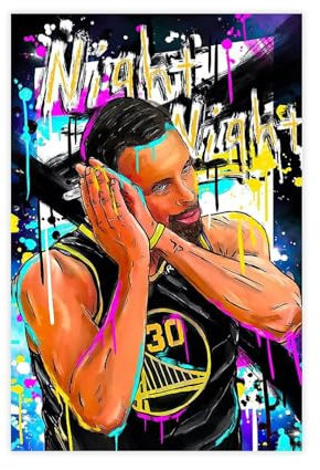 MNYUEQIN Stephen Curry Poster Basketball Leinwand Poster Schlafzimmer Dekoration Landschaft Büro Raumdekoration Geschenk Unframe: 12x18inch(30x45cm)