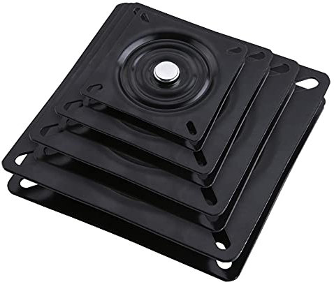 Drehteller-Lager, Drehteller-Lager, drehbares Lager, Drehteller, Lange Lebensdauer, glatt, quadratisch, robust, schwarz für Bootssitz, drehbares Regal, Drehteller, Kaleidoskop, 4 Stück Drehplatten-