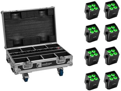EUROLITE Set 8x AKKU Mini IP UP-4 QCL Spot MK2 + Case mit Ladefunktion