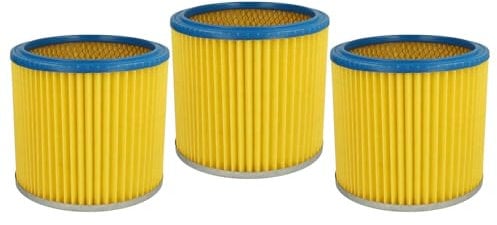vhbw 3x filtre plissé remplacement pour Parkside 72800205 pour aspirateur - bleu/jaune