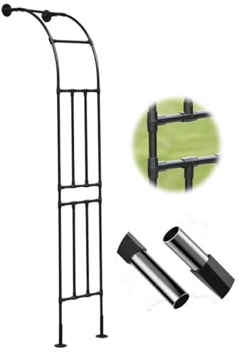 Treillis Arche de Jardin à Demi-Face avec Base Treillis de Pergola en Acier Robuste pour Plantes Grimpantes en Plein Air Treillis Demi-Arc pour Cour de Maison 240 cm H