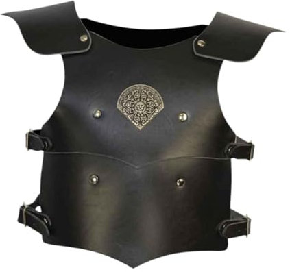 Perfeclan Mittelalterlicher Brustpanzer, verstellbare Weste, Rüstung für Partygeschenke, Halloween, Karneval, Schwarz