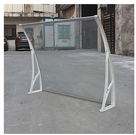 Tenda da sole per porta esterna con copertura in vero vetro per porta d'ingresso, colore bianco, 60 x 80 cm