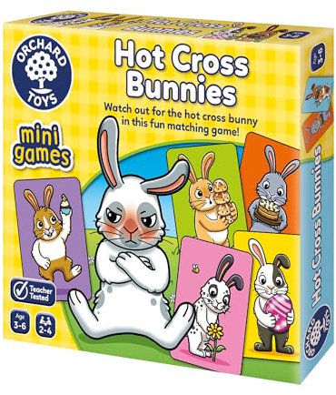 Orchard Toys Hot Cross Bunnies Snap and Pairs Game Small and Compact Travel Game For Kids Age 3-6 Mini Game Massive Fun