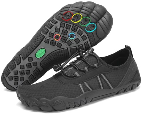 SAGUARO Chaussures Aquatiques Hommes Femmes Séchage Rapide Minimalistes Chaussure d'eau pour Plage Plongée Piscine Bain Légère Barefoot Shoes Noir Riche,GR.48