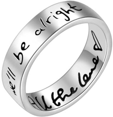 Joliernelle We'll be Alright|All The Love Both Sides Handschriftring Edelstahl Harry Styles Ring für Frauen Mädchen Größe 57