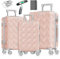 KESSER® Reisekoffer Set 3-teilig | Kofferset ABS Hartschalenkoffer mit Zahlenschloss, Kofferwaage & Reisebrieftasche 360° Rollen | Handgepäck & große Koffer für Business & Reise Trolley Nude Grey