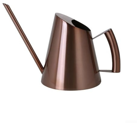 DAZZLEEX Regadera de boquilla larga, cobre/dorado/negro, resistente al óxido, de acero inoxidable, para riego de plantas en interiores y exteriores (400 ml de cobre)
