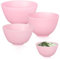 TOGEVAL 3pcs Silicone Bowl Modeling Mask Face Cream Mixing Bowls Brow Facial Cream Mixing Bowl Small Mixing Bowls Face Wash Makeup Face Bowl Skincare Bowl Facial Mask Bowl Pink Silica Gel