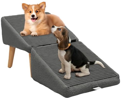 Haustierrampe, Nicht-rutschige Hunderampe für kleine Hunde und Katzen, leichte und faltende Hundestufen für Hochbett und Sofa, Stabilität und Sicherheit Haustiere für Bett, Couch, Fahrzeug