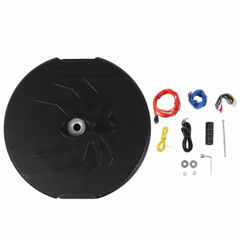 Subwoofer de llanta de repuesto Brilluxa, altavoz de bajo alimentado, subwoofer activo de 12 pulgadas 400W RMS 4 ohmios con control remoto para vehículo 12V